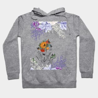 Girl with Flower - Beautiful Floral Portrait Print Hoodie